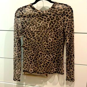 Mango sheer leopard shirt
